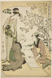 No. 1 (ichi), de la serie "Mujeres dedicadas a la industria de la sericultura (Joshoku kaiko tewaza-gusa)"