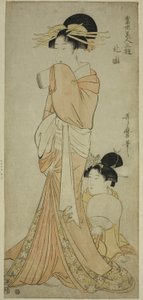 Barrio del Norte (Hokkoku), de la serie "Tres diversiones de bellezas contemporáneas (Tosei bijin sanyu)" de Kitagawa Utamaro