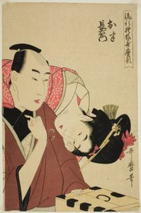 Ohan y Choemon, de la serie "Patrones de moda al estilo Utamaro (Ryuko moyo Utamaro-gata)"