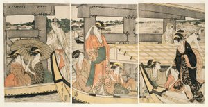 Encima y debajo del puente Ryogoku (Ryogokubashi no ue, shita) de Kitagawa Utamaro
