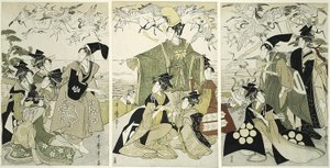 Parodia de Minamoto no Yoritomo liberando grullas en Yuigahama