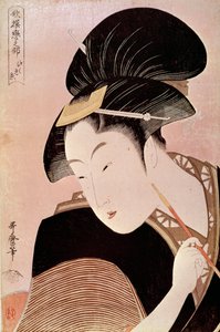 Retrato de Mujer. Estampa japonesa de Utamaro Kitagawa (1753-1806) de Kitagawa Utamaro