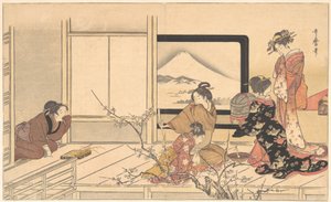 Preparando comida para el curruca, 1798 de Kitagawa Utamaro