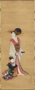 Stehende Kurtisane und Kamuro de Kitagawa Utamaro