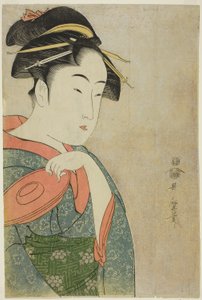 Takashima Ohisa (xilografía en color; oban) de Kitagawa Utamaro