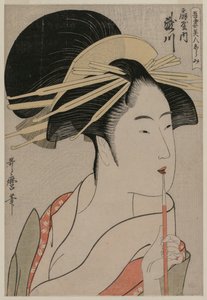 Takigawa de la Ōgiya de la serie Una selección de bellezas orientales de Kitagawa Utamaro