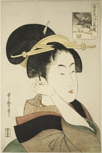 Tatsumi Roko, de la serie Bellezas Renombradas Comparadas con los Seis Poetas Inmortales de Kitagawa Utamaro