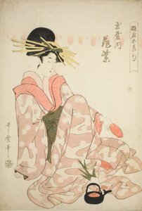 La cortesana Hanamurasaki del Tamaya, de la serie "Cortesanas de los cinco festivales (Yukun gosekku)" de Kitagawa Utamaro