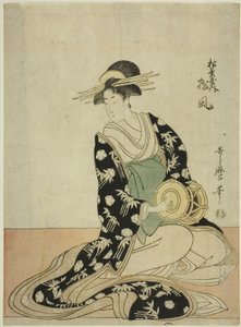 La cortesana Matsukaze del Matsubaya, de una serie sin título de cortesanas del Matsubaya como cinco músicos de Kitagawa Utamaro