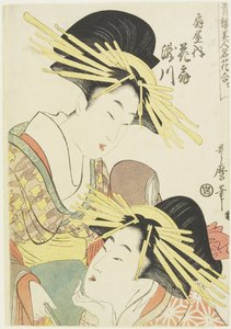 Las cortesanas Hanaogi y Takigawa de la casa Ogiya, c. 1805 de Kitagawa Utamaro