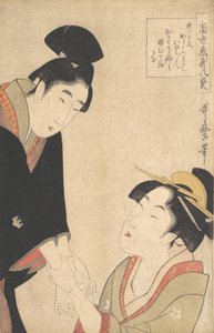 Los amantes Oshichi y Kichisaburo de Kitagawa Utamaro