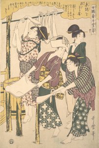 La fabricación de seda, ca. 1790 de Kitagawa Utamaro