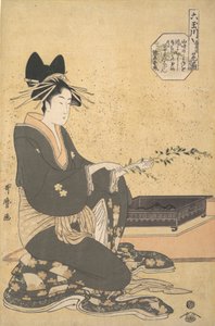 La Oiran Hanaogi de Ogiya, de la serie “Seis Ríos de Joyas” Mutamagawa, ca. 1795-96 de Kitagawa Utamaro