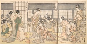 Tres Cortesanas Intoxicadas, 1790s de Kitagawa Utamaro