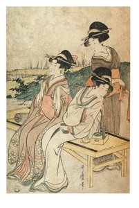 Tres mujeres en el paisaje, en ocio, c.1800-1801 de Kitagawa Utamaro