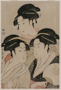 Tomimoto Toyohina, Takashimaya Ohisa y Naniwaya Okita, c. 1794 de Kitagawa Utamaro