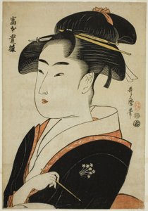 Tomimoto Toyohina, de la serie "Bellezas famosas de Edo (Edo komei bijin)" de Kitagawa Utamaro