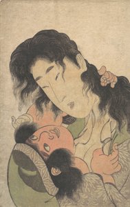 Yamauba jugando con el joven Kintoki, ca. 1795 de Kitagawa Utamaro
