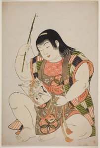 Niño como Hotei, de una serie sin título de niños como los Siete Dioses de la Buena Fortuna de Kitao Shigemasa