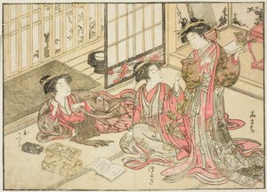 Cortesanas de Kado Daikokuya, del libro "Espejo de Mujeres Hermosas de los Barrios de Placer," vol. 2