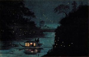 Luciérnagas en Ochanomizu de Kiyochika Kobayashi