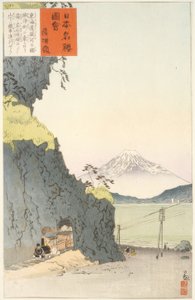 Paso de Satta en la ruta Tokaido de Kiyochika Kobayashi