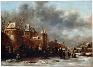 Un castillo en la orilla del río, siglo XVII de Klaes Molenaer