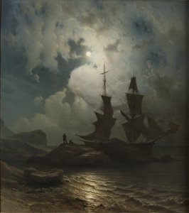 Noruega:  Luz de luna en la costa de Noruega Luz de luna en la costa de Noruega