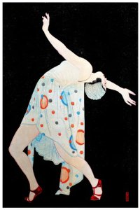 Chica moderna Art Deco bailando