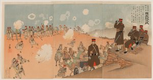 Coronel Kumamoto Masaji, Comandante del Regimiento de Artillería de la Guardia Imperial de Kobayashi Kiyochika