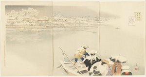 Febrero: Colina Matsuchiyanma al Anochecer en la Nieve, marzo de 1896