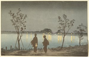 Noche en el río Sumida de Kobayashi Kiyochika