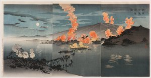 Nuestro ejército atacó el campamento chino en Pyongyang de Kobayashi Kiyochika