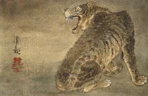 Tigre y relámpago de Kobayashi Kiyochika
