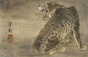 Tigre y relámpago de Kobayashi Kiyochika