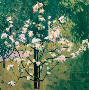 Blühender Baum im Garten - Árbol en flor en el jardín ... (óleo sobre lienzo)