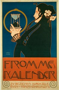 Calendario de mujeres. Litografía en color de Koloman Moser de Koloman Moser
