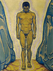 Desnudo Masculino de Pie entre Rocas de Koloman Moser
