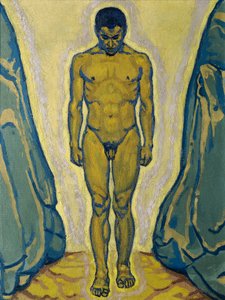 De pie desnudo entre rocas de Koloman Moser