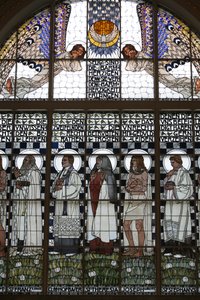 Vidriera de la iglesia Am Steinhof (iglesia Leopld), Viena, Austria de Koloman Moser