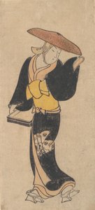 El actor Sanjo Kantaro como una monja budista itinerante, ca. 1715