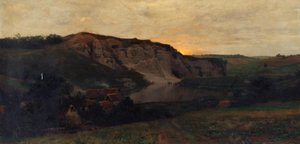 Paisaje rocoso con un estanque