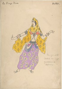 Chica polovtsiana. Diseño de vestuario para la ópera Príncipe Igor de A. Borodin, 1909 de Konstantin Alekseevich Korovin