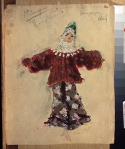 Diseño de vestuario para el ballet El caballito jorobado de Cesare Pugni (1802-1870) (Diseño de vestuario para el ballet El caballito jorobado de C.Pugni). Obra de Konstantin Alexeyevich Korovin (Constantin Korovin) (1861-1939), acuarela sobre papel de Konstantin Alekseevich Korovin
