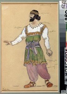 Diseño de Vestuario para la ópera Tormenta de Nieve de Georgui Sviridov (1915-1998) (Diseño de Vestuario para la ópera Tormenta de Nieve de G.Sviridov). Obra de Konstantin Alexeyevich Korovin (Constantin Korovin) (1861-1939), acuarela y gouache sobre cartó de Konstantin Alekseevich Korovin