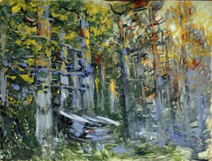 Proyecto de ambientación para la ópera ""La Leyenda de la Ciudad Invisible de Kitege y la Virgen Fevronia (La Leyenda de la Ciudad Invisible de Kitege y la Virgen Fevronia)"" de Nicolas (Nikolai) Rimski Korsakov (Rimski-Korsakov) (Rimsky Korsakov ) (Rimsky de Konstantin Alekseevich Korovin