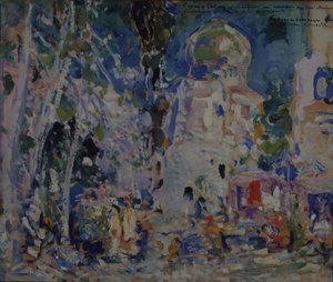 Diseño de escenario para el ballet El Pimpinela Escarlata de F. Hartman, 1911 de Konstantin Alekseevich Korovin