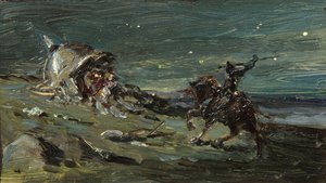 Diseño de escenario para la ópera Ruslan y Lyudmila de M. Glinka de Konstantin Alekseevich Korovin
