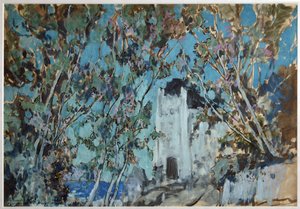 Diseño de escenario para la ópera Ruslan y Lyudmila de M. Glinka, 1906 de Konstantin Alekseevich Korovin