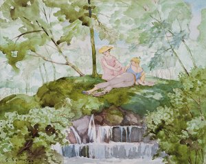 Amantes en un Paisaje de Konstantin Andreevic Somov